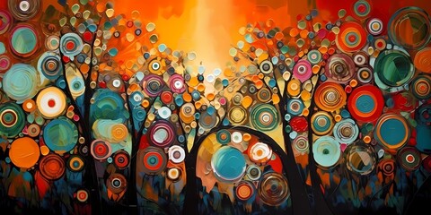 Modern abstract african art. Traditional african painting. Generative AI