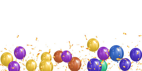 colorful balloons background with space for text. vector Illustration rainbow color © Little J