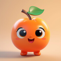 Cute Persimmon Happy Cartoon Character