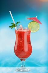 Cold alcohol drink on bar desk