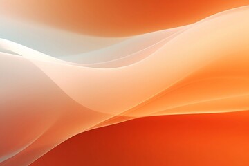 Fototapeta premium Orange background with soothing abstract orange and white ribbon waves. Created using generative AI.