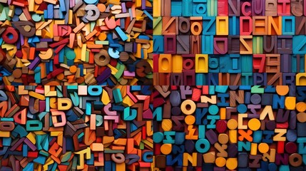 Obraz na płótnie Canvas Colorful wooden letters as background