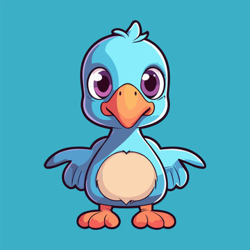 Adorable Dodo Bird Cartoon Illustration for Children's Projects, Nursery Decor, and Wildlife Themes