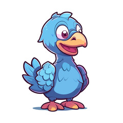 Adorable Dodo Bird Cartoon Illustration for Children's Projects, Nursery Decor, and Wildlife Themes