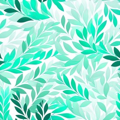Fototapeta na wymiar background pattern with mint leaves Generative AI