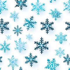 Collection of snowflakes, modern flat design. Can be used for printed materials - leaflets, posters, business cards or for web Generative AI
