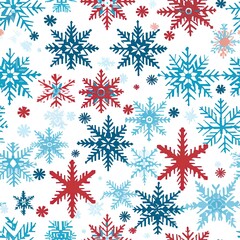 Collection of snowflakes, modern flat design. Can be used for printed materials - leaflets, posters, business cards or for web Generative AI