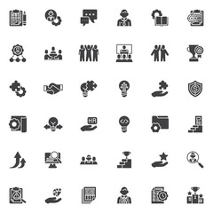 Business management vector icons set