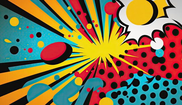 pop art abstract background wallpaper, cartoon style, BAM, WHOP, ai generative