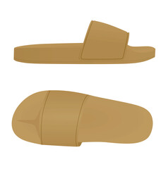 Brown man slippers. vector illustration