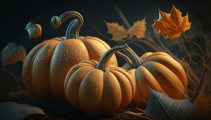 Generative AI of Thanksgiving Pumpkins