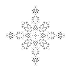 abstract floral design elements with hop, contour vector illustration