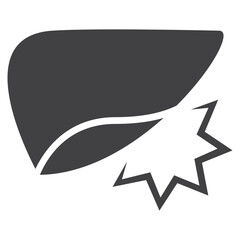 liver , human organ medical solid icon