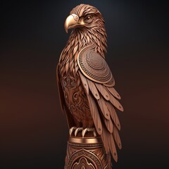 Generative AI of Eagle Carved Totem