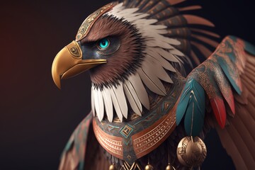 Generative AI of totem eagle mascot