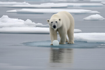 Polar bear on ice, Generative AI