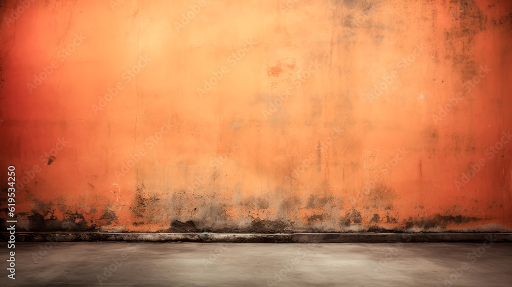 Poster a vibrant orange background texture adds a vignetted effect to a photo.