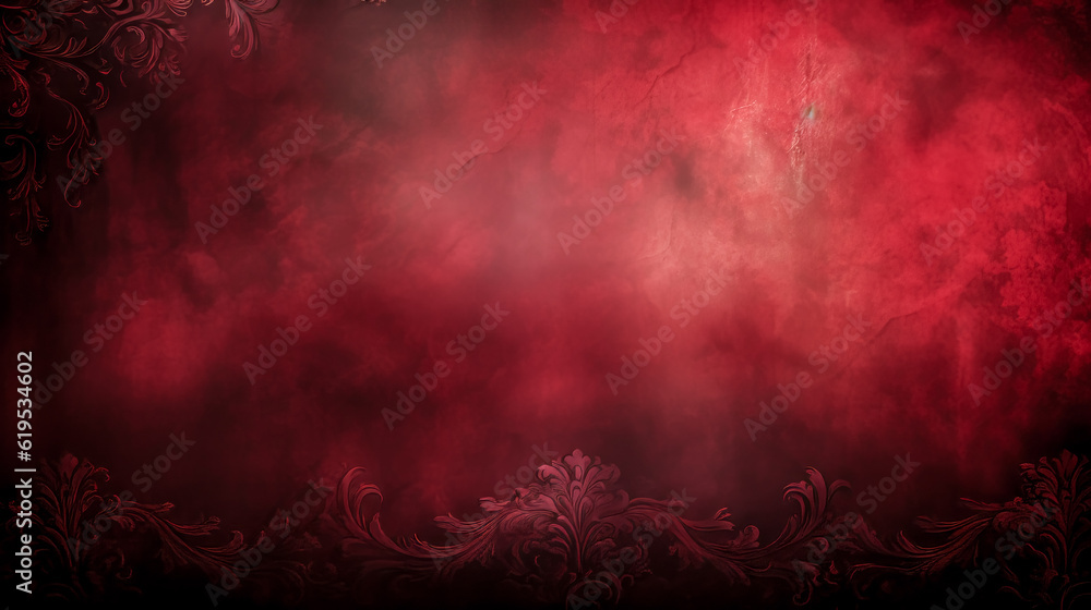 Aufkleber he creates a vibrant red background texture for a photo with a vignette effect.
