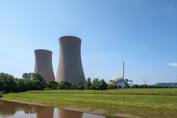 next to a river is a nuclear power plant