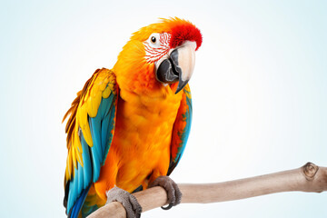 colorful parrot on white background