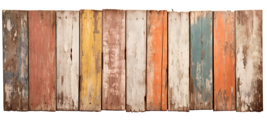 old painted wooden fence on transparent background, png