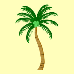 Coconut tree in flat vector illustration design
