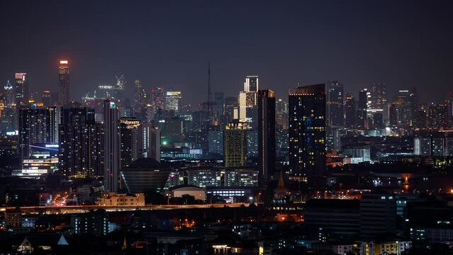 Time lapse view of Bangkok cityscape