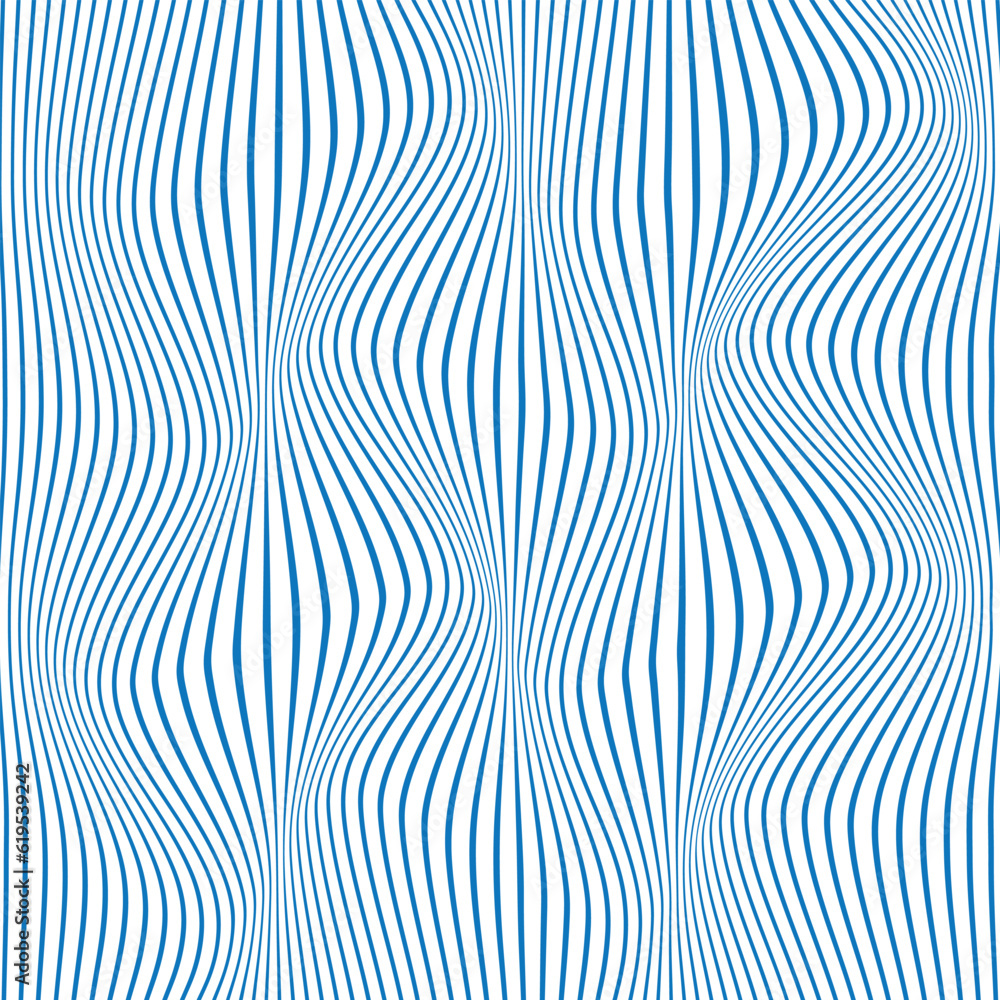 Poster abstract monochrome geometric vertical blue line wave pattern.