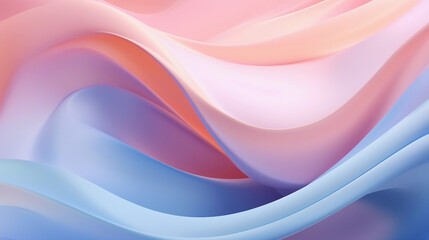Meditative state, abstract representation of calm mind, 3D digital art, gentle, flowing shapes and lines, soft pastel colors, gradient background