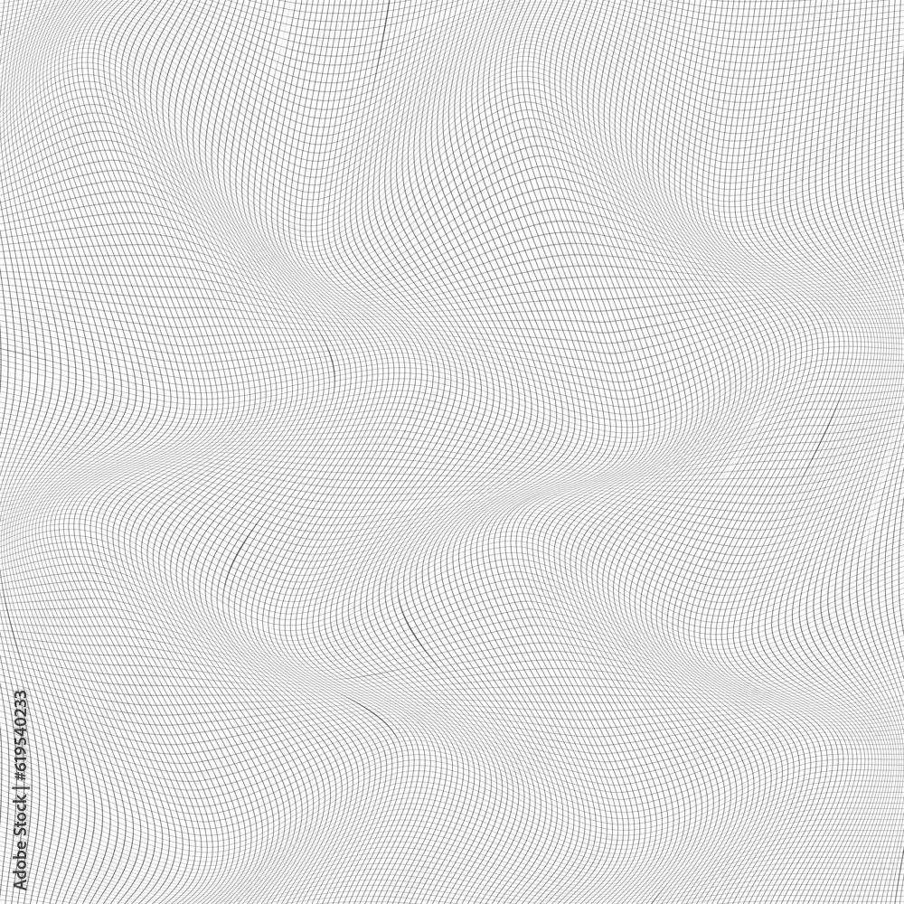 Aufkleber abstract monochrome geometric blend line wave pattern.