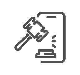 Auction related icon outline and linear vector.