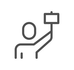 Auction related icon outline and linear vector.