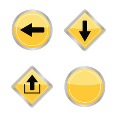 set of signs button isolated on a white background.