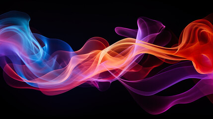 Obraz premium colorful smoke on black background. Generative Ai