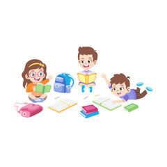 Vector kids discuss homework