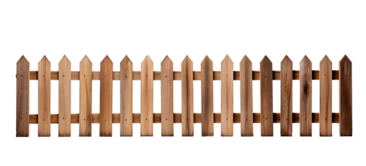 wooden fence on transparent background