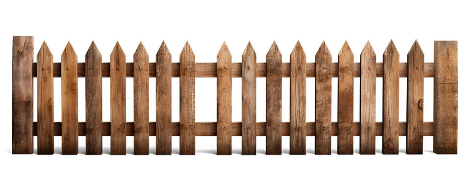 wooden fence on transparent background