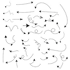 Doodle arrow set, collection of hand drawn elements