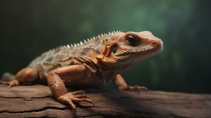 close up of iguana lizard reptile animal green generative ai