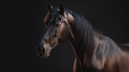Fototapeta na wymiar portrait of a horse animal brown farm generative ai