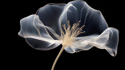 luxury background with transparent x ray flowers. Generative Ai. - obrazy, fototapety, plakaty
