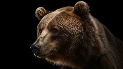 Obraz premium brown bear portrait animal wild grizzly generative ai