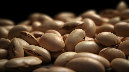 beans on a black background food red bean generative ai