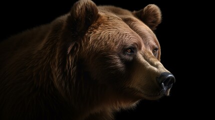 Obraz na płótnie Canvas brown bear portrait animal wild grizzly generative ai