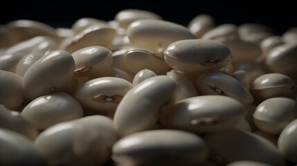 Fototapeta na wymiar beans on a black background food red bean generative ai