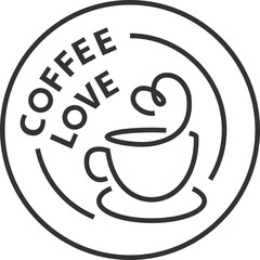 Coffee logo design for coffeeshop or cafe. Espresso or cappuccino vector sign. Creative black and white logotype