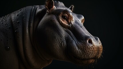 hippopotamus hippo animal mammal wildlife generative ai