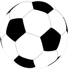 Soccer ball black and white illustration