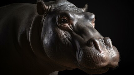 hippopotamus hippo animal mammal wildlife generative ai - obrazy, fototapety, plakaty