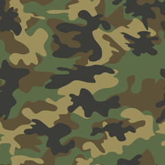 Fototapeta premium Vector camouflage military pattern seamless army background, disguise texture.
